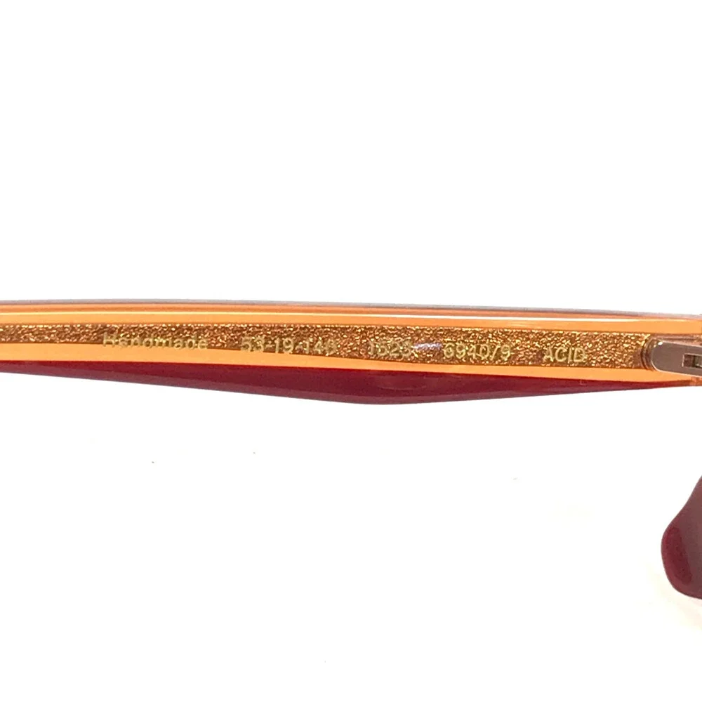 Gigi Studios Eyeglasses Frames ACID 6940/9 Clear Orange Butterfly 53-19-140